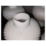4 Milk Glass Hobnail Lamp Shades
