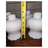 4 Milk Glass Hobnail Lamp Shades