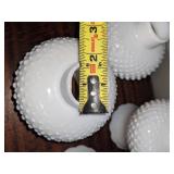 4 Milk Glass Hobnail Lamp Shades