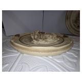 Alexander Backer Chalkware Relief Plaques of Victorian Figures 3D, 1940