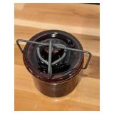 Antique Stoneware Whiskey Jug & Butter Crock w/Wire Bail Top
