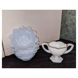 Group of Collectible Milk Glass Items