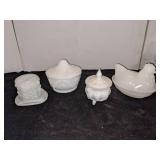 Group of Collectible Milk Glass Items