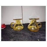 Decorative Red & Gold Glassware, Including Fenton Vase