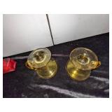 Decorative Red & Gold Glassware, Including Fenton Vase