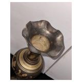 2 Etched Brass Vases