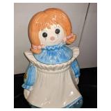 Raggedy Ann & Rabbit Cookie Jars