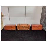 3 Wood Dresser Boxes