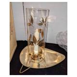 Mid Century Modern Douglas 22k Gold Plated Hurricane Lamps