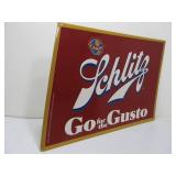 Large Embossed Metal SCHLITZ Beer Sign