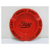 Vintage DOW Porcelain Enamel Beer Advertising Ashtray