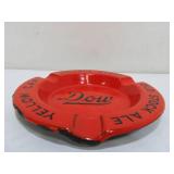 Vintage DOW Porcelain Enamel Beer Advertising Ashtray