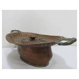 Antique Pierced Lid Copper Pot w/Handles