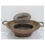 Antique Pierced Lid Copper Pot w/Handles