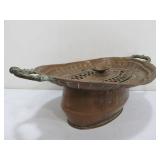 Antique Pierced Lid Copper Pot w/Handles