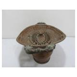 Antique Pierced Lid Copper Pot w/Handles