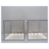 Pair of Working Ikea Acrylic LED Lighted Display Cube