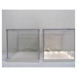 Pair of Working Ikea Acrylic LED Lighted Display Cube