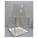 Pair of Working Ikea Acrylic LED Lighted Display Cube