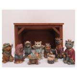 Nativity Set w/Cats
