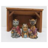 Nativity Set w/Cats
