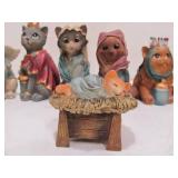 Nativity Set w/Cats