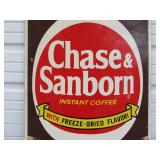LARGE Vintage Chase & Sanborn Metal Coffee Advertising Sign