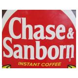 LARGE Vintage Chase & Sanborn Metal Coffee Advertising Sign