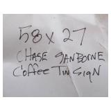 LARGE Vintage Chase & Sanborn Metal Coffee Advertising Sign