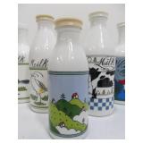 Vintage Alan Wood Milk Glass Bottles