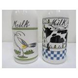 Vintage Alan Wood Milk Glass Bottles