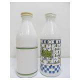 Vintage Alan Wood Milk Glass Bottles