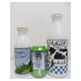Vintage Alan Wood Milk Glass Bottles