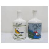 Vintage Alan Wood Milk Glass Bottles