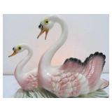 Vintage Mid Century Ceramic Swan TV Lamp by Maddux of California