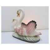 Vintage Mid Century Ceramic Swan TV Lamp by Maddux of California