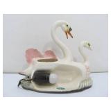 Vintage Mid Century Ceramic Swan TV Lamp by Maddux of California