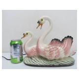 Vintage Mid Century Ceramic Swan TV Lamp by Maddux of California