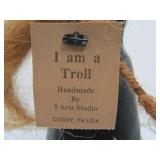 Hand Made Folk Art Troll by 5 Arts Studios