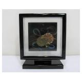 Signed Working Japanese Desk Clock w/Mother of Pearl Design