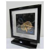 Signed Working Japanese Desk Clock w/Mother of Pearl Design