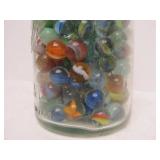 Larger Bale Top Canning Jar Full of Vintage Marbles