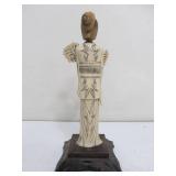 Very Nice Vintage Hand Carved Bone Guanyin Figure