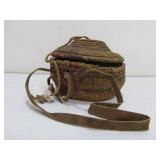 Small Antique Hand Woven Basket w/Lid