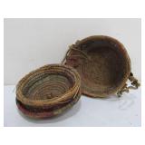 Small Antique Hand Woven Basket w/Lid