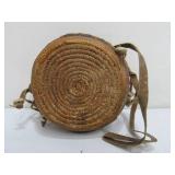 Small Antique Hand Woven Basket w/Lid