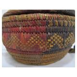 Small Antique Hand Woven Basket w/Lid