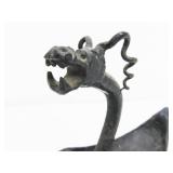 Vintage Hand Wrought Iron Sculptural Dragon Tray/Holder