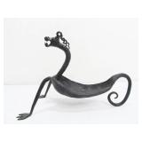 Vintage Hand Wrought Iron Sculptural Dragon Tray/Holder