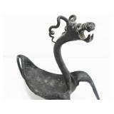Vintage Hand Wrought Iron Sculptural Dragon Tray/Holder